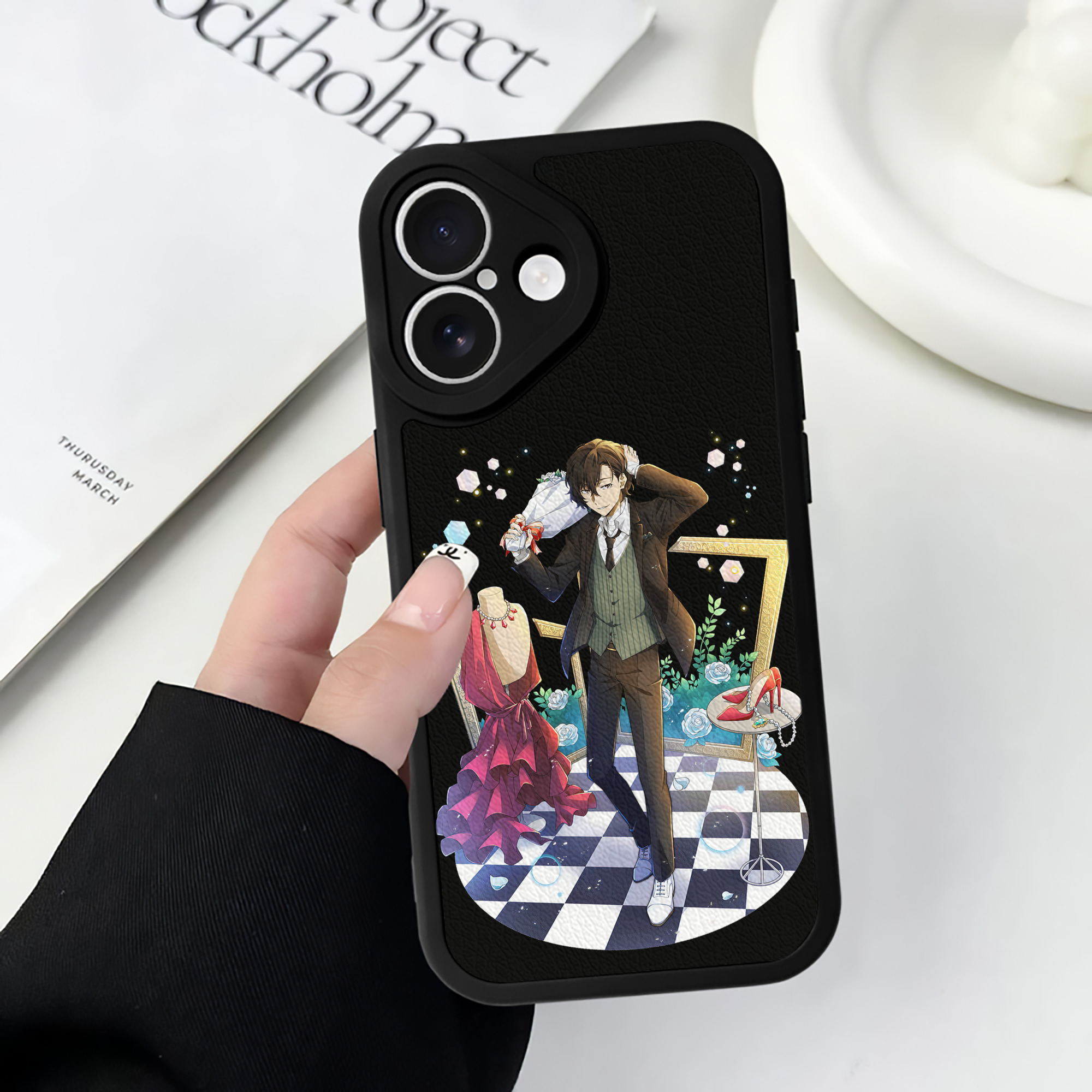 （画像用） 文豪ストレイドッグス Bungo Stray Dogs 【iPhone 16シリーズ対応】シリコンスマホケース（レザー調） 材質：シリコン
